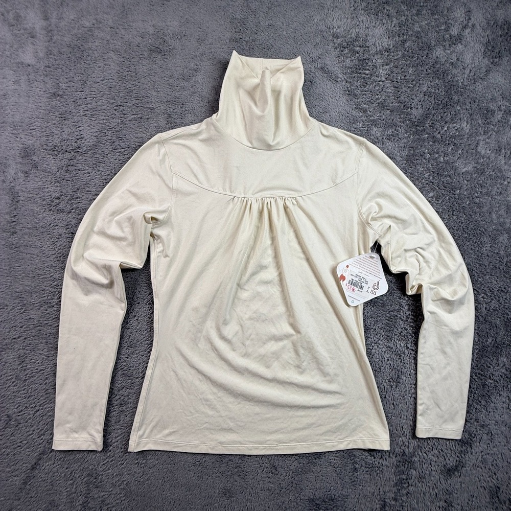 Isis Outdoor Clothing Women's Turtle Neck Long Sleeve Shirt NWT S Beige Y2K